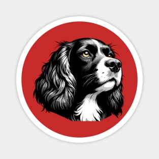 Stunning and Cool French Spaniel Monochrome and Gold Portrait for Father's Day Magnet